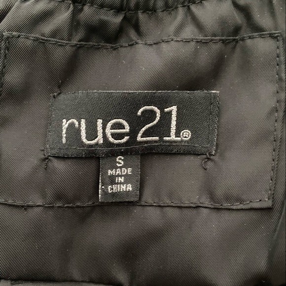 Rue 21 Motorcycle Bomber Biker Style Jacket Criss Cross Streetwear Trendy Size S - Picture 7 of 11